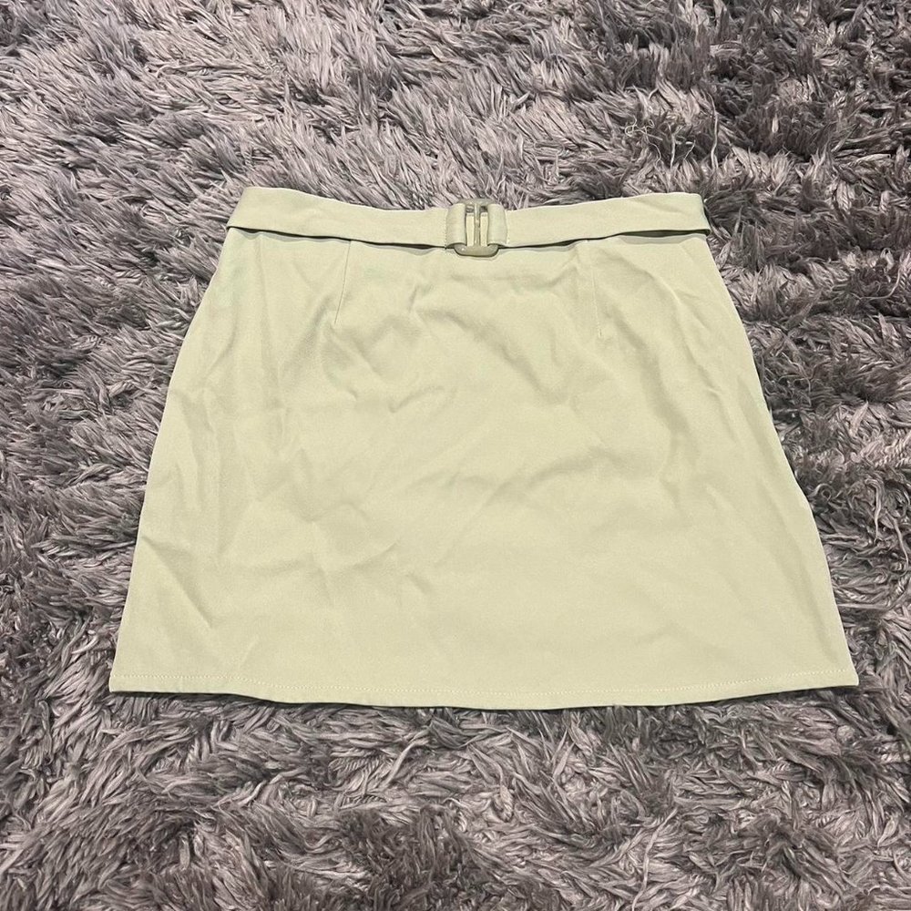 Light Green Buckle Skirt